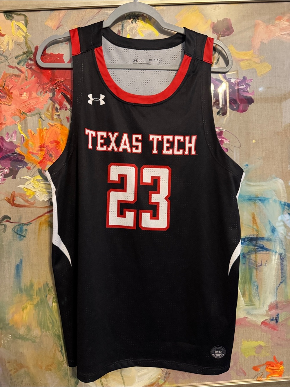 Under Armour Black & Red Texas Tech Basketball Jersey #23